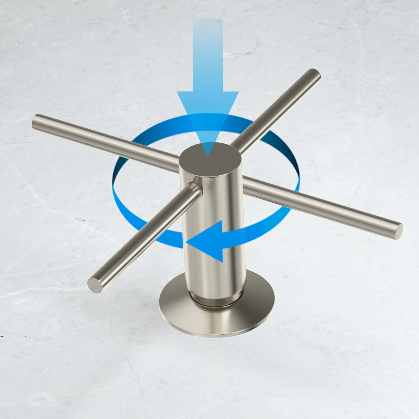 SAMODRA Messing-Seifenspender mit Verlängerungsrohr-Set, gebürstetes Nickel, Flüssigseife, Waschmittelspender für Küchenspüle, Badezimmer