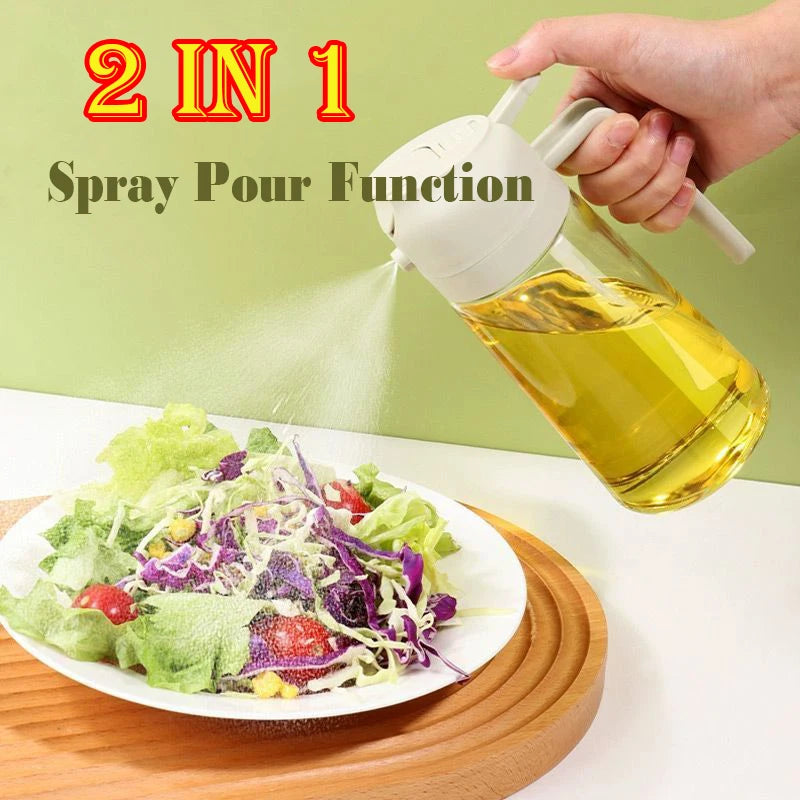 2in1 Kitchen Spray Oil Dispenser Oil Sprayer Polisher or Oil Brush for Air Fryer Salad Grilling Roasting Cooking Kitchen Acceeso.
