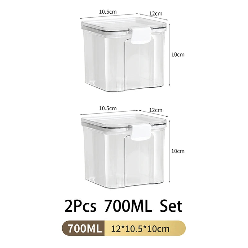 Large Capacity Waterproof Transparent Sealed Jar Multi-size Scene Kitchen Candy Dried Grain Storage With Lid Fridge Storage Tank