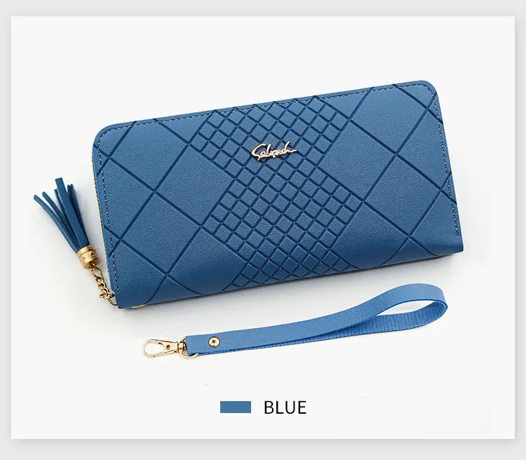 Zipper Money Coin Purse Women Card Holder Long PU Leather Clutch Wallet Large Capacity Lady Wristlet Phone HandBags Money Pocket.