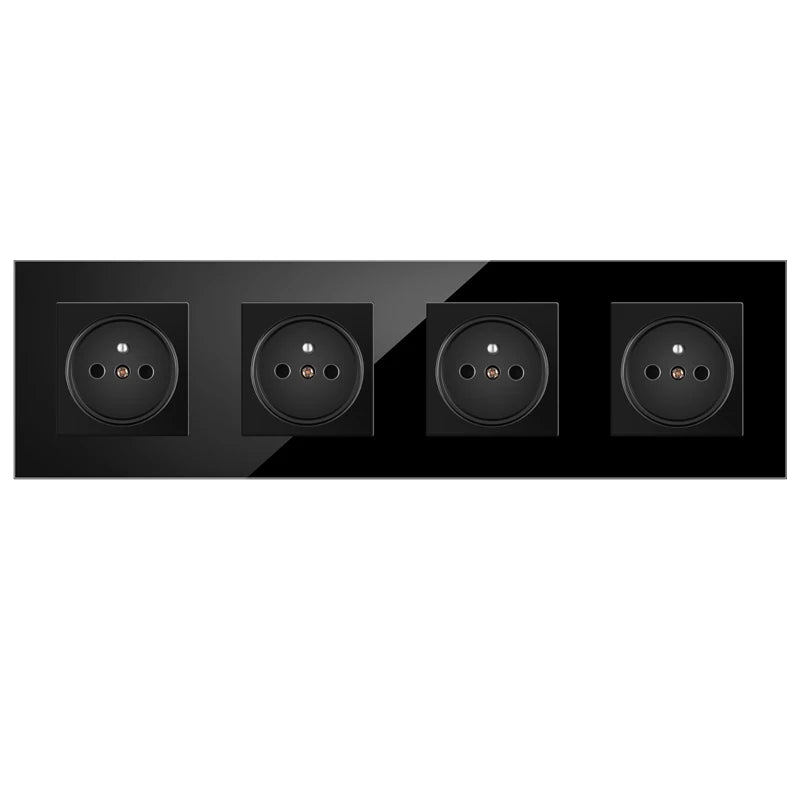 Nywp Französisch standard stecker, glas wallboard, Französisch netzteil, 16a 220V erdung buchse, kind schutz tür