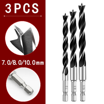 3/5/7Stk. 3/4/5/6/7/8/10mm 1/4 Sechs kant griff Dreispitzer Holz bearbeitungs bohrer Set Holz bearbeitungs lochreib werkzeug
