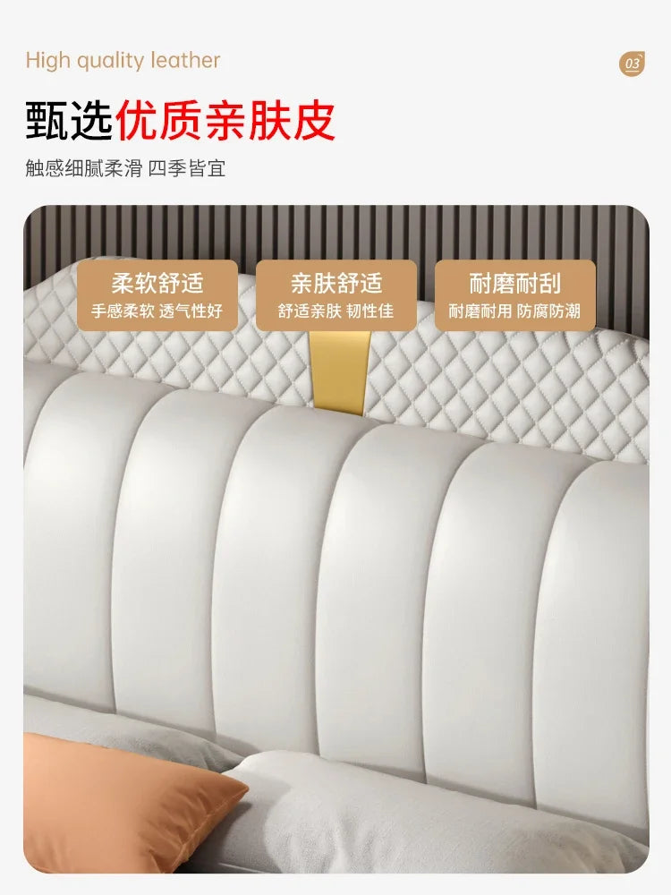 Luxuriöses Doppelbett mit Rahmen, 200 x 200 cm, King-Size-Bett, beleuchtet, 180 x 200, Queen-Size-Bett, luxuriöses, modernes, voll beleuchtetes 2-Personen-Schlafzimmer-Wohnmöbel