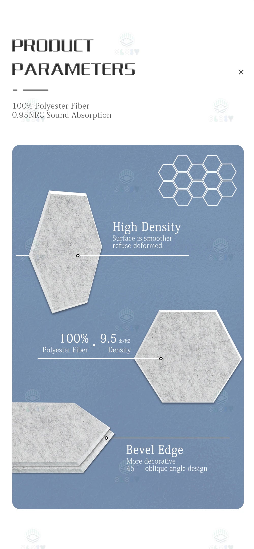 Sound Absorbing Wall Panels Hexagon 6 Pcs Bedroom Acoustic Insulation Sound-absorbing Panels Decor Acoustic Absorption Panel