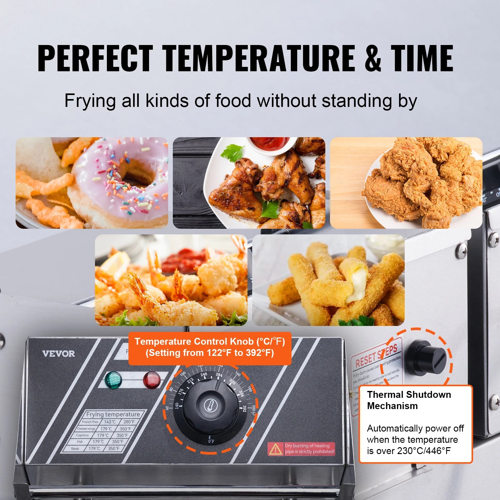 SucceBuy 12L 3000W Commercial Electric Deep Fryer w/Dual Tanks  Stainless Steel Countertop Fryer for Fried Chicken French Fries.