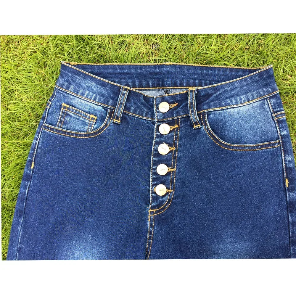 Women Jeans Wash Denim pant Sheath Ankle Length Pencil Pants Skinny Hot High Waist Slim Casual Basics Solid 2025 Button Pockets