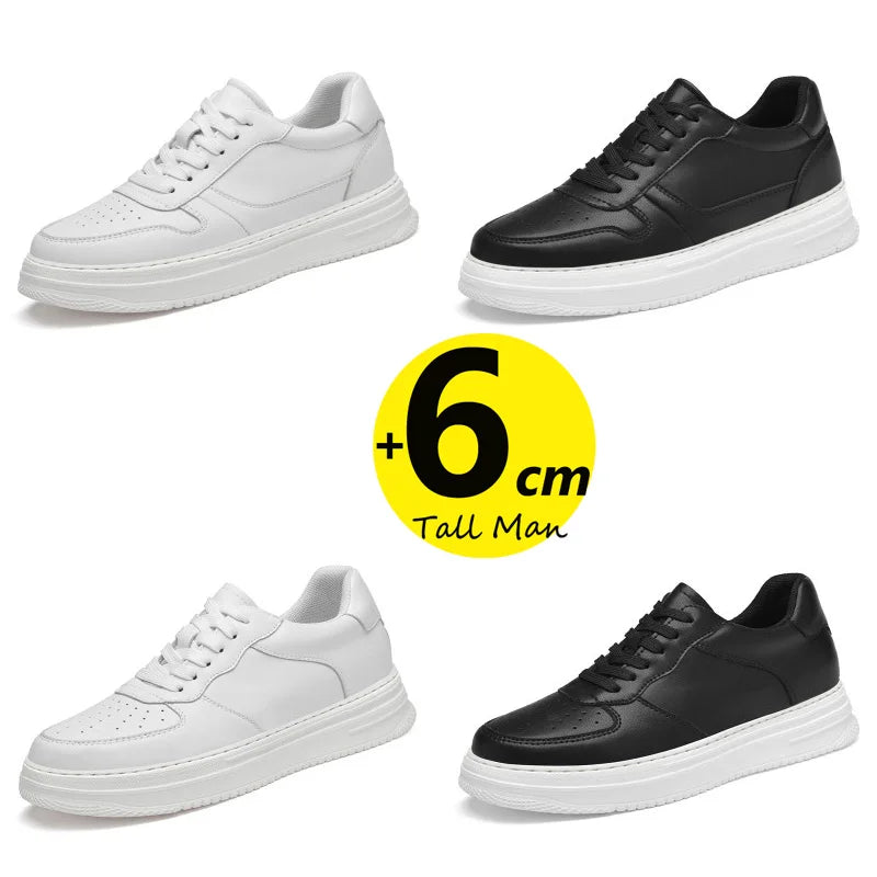 Man Lift Sneakers Men Booster Shoes Elevator  Height Increase Insole 6cm Leisure Fashion Sports  Plus Size 36-43.