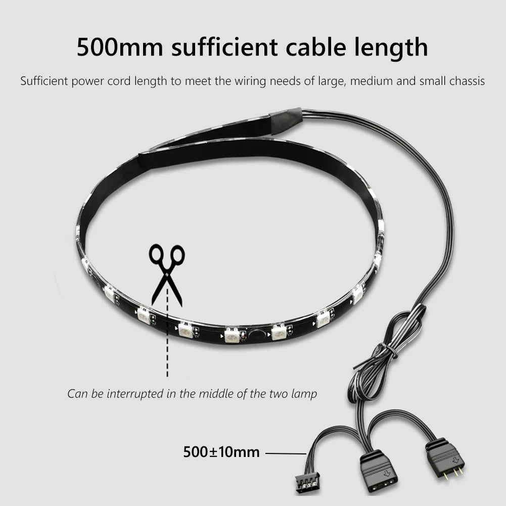 COOLMOON ARGB LED Strip Light 5V 3Pin/Small 4Pin Diamond Magnetic Colorful Atmosphere DIY Lamp Bar for PC Computer Case Chassis