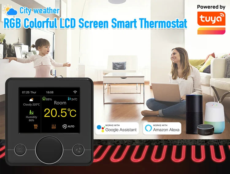 Tuya Wifi Heating Thermostat Smart Thermostat Gas Boiler  Floor Heating Termostato Digital Temperature Controller Smart Life Ale.