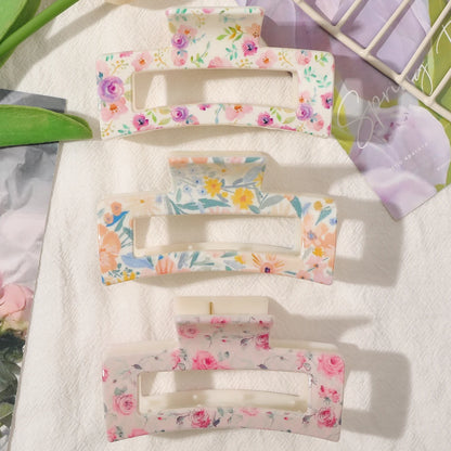 1/3/4/6 Pcs Medium Hair Claw Clips for Women Girls, Pink Strong Hold Matte Square Hair Clips for Thick Thin Hair