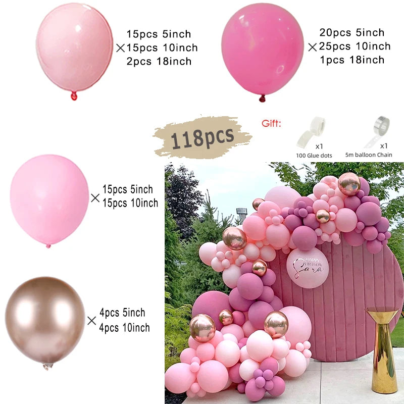 Macaron Rosa Ballon Girlande Bogen Kit Hochzeit Geburtstag Party Dekor Kinder Roségold Latex Ballons Babyparty Dekorationen Kette
