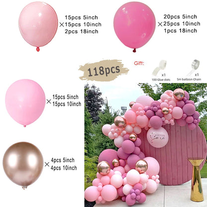 Macaron Rosa Ballon Girlande Bogen Kit Hochzeit Geburtstag Party Dekor Kinder Roségold Latex Ballons Babyparty Dekorationen Kette