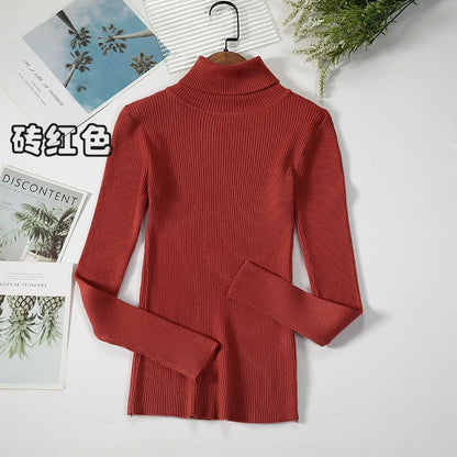 JMPRS Rollkragenpullover Frauen Mode Einfache Winter Pullover Jumper Hohe Elastische Gestrickte Herbst Weibliche Grundlegende Tops Casual Bluse