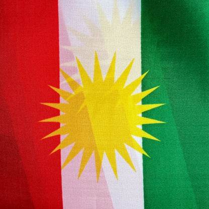 14 x21cm，5/15/50/100pcs， Kurdish hand flag waving National Kurdistan bannerplastic Stick.