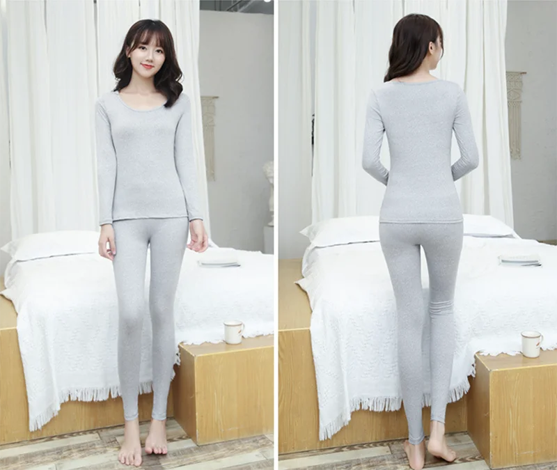 Women Thermal Underwear Set 2 pack Long Johns Ultra Soft Fleece Lined Base Layer Keep Warm Cold Weather Top Bottom﻿.