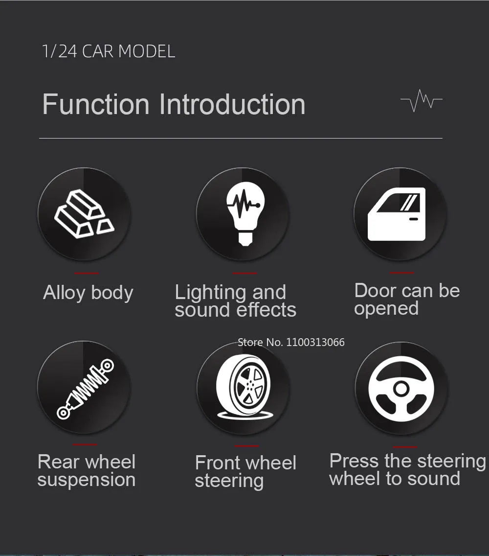 1/24 The XM Alloy Car Models Toy Diecasts Off-road Vehicles with Light Sound Pull Back Function SUV Car Toys for Kids Boys Gifts.