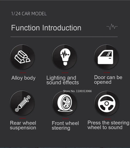 1/24 The XM Alloy Car Models Toy Diecasts Off-road Vehicles with Light Sound Pull Back Function SUV Car Toys for Kids Boys Gifts.