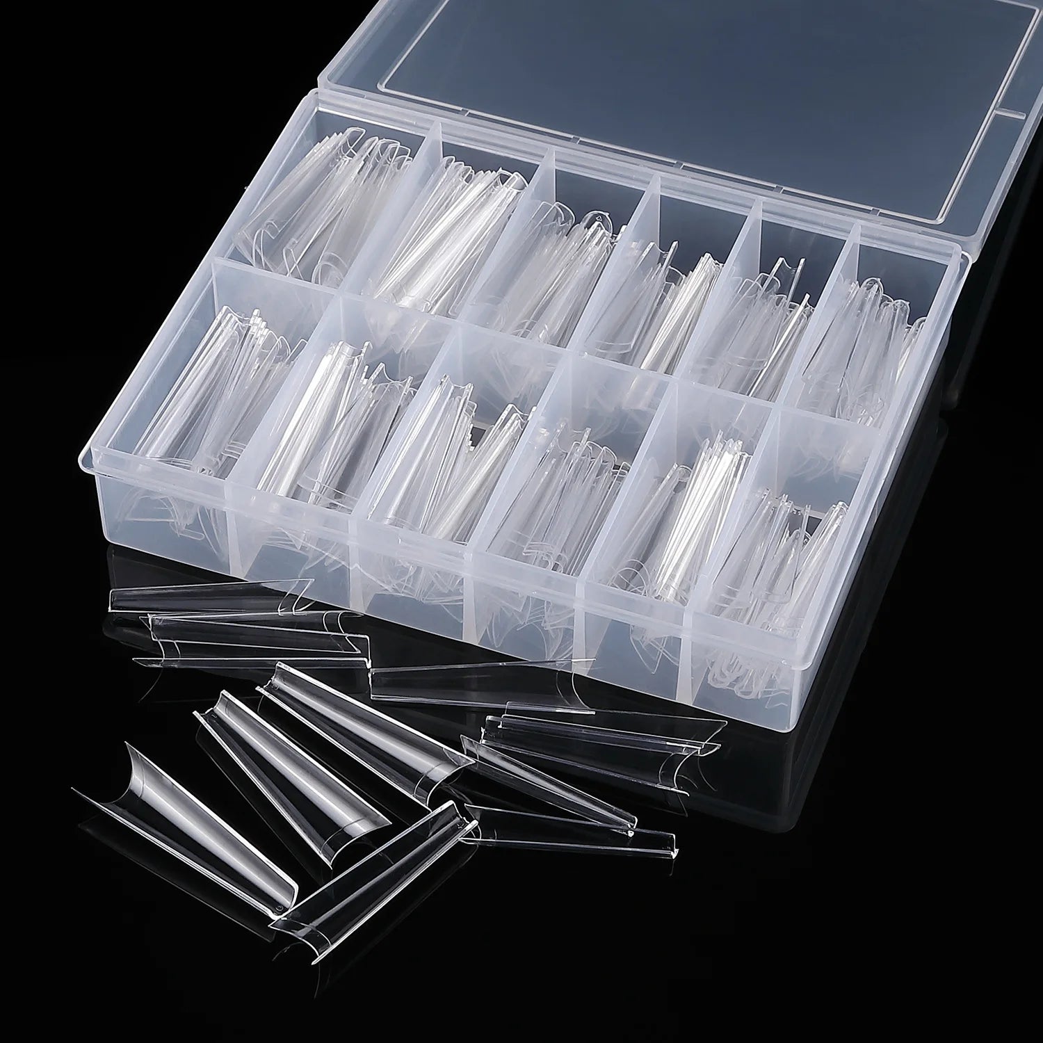 240PCS/Box False Nail Tips Square Straight Extra Long Half Cover Nails Artificial Acrylic False Nail Tips Press On Manicure Tool.