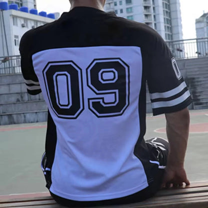 Men's 2024 Summer New Fashionable Sports Quick Drying 3D Printed Number Jersey Oversize Breathable Short Sleeve T-shirts.