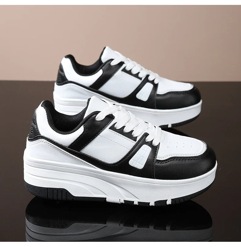 Four wheel roller shoes Boys girls walking shoes Casual outdoor sports slide and shrink school students pulleys shoes sneakers.