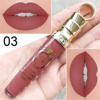 20 Colors Lipstick Waterproof Long Lasting Matte+Shimmer Mental Beauty Lip Gloss Nude Glitter Lip Gloss Beauty Sexy Lip Tint.