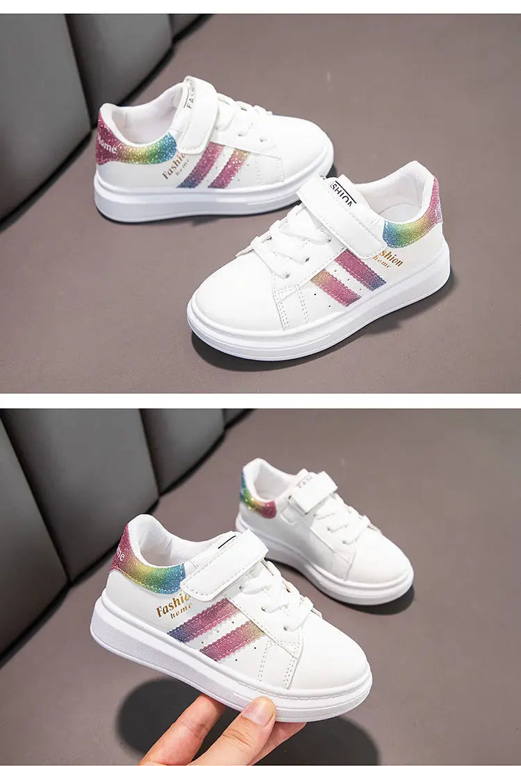 Children's Sports Shoes Non-slip New Tennis Shoes for Girls Fashion Boys Versatile Kids Causal School Running Sneakers Hook Loop.