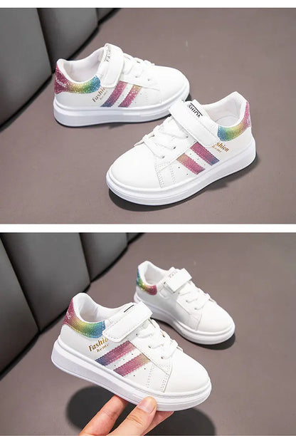 Children's Sports Shoes Non-slip New Tennis Shoes for Girls Fashion Boys Versatile Kids Causal School Running Sneakers Hook Loop.