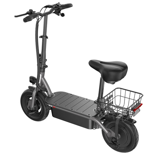 iScooter - F2 Electric Scooter with 500W Motor, 36V 7.8Ah Battery, 10-inch Tires, Adult Foldable Electric Scooter with Seat.