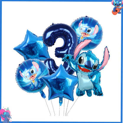 Disney Stich Geburtstag Party Dekorationen Blau Thema Geschirr Tischdecke Banner Hängende Spirale Für Kinder Event Liefert.