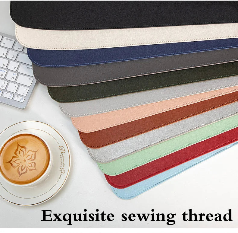 Portable Mouse pad large Gaming Waterproof Non-slip PU Leather Suede Desk Mat Computer Keyboard desk pad Mats white mousepad.