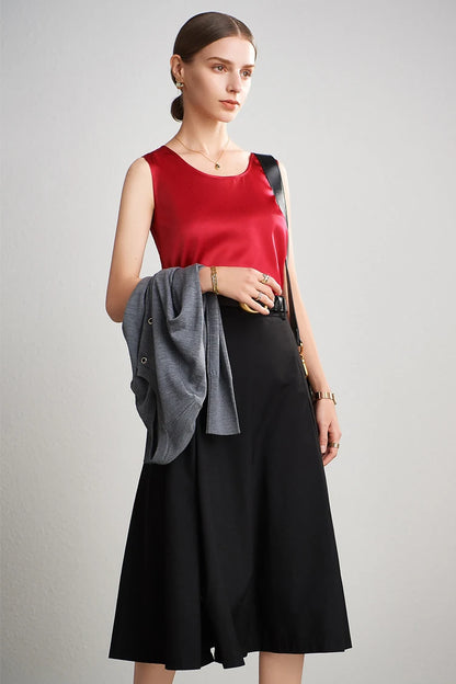 SuyaDream. Damen Basic Cozy Tanks, 100 % echte Seide, O-Ausschnitt, ärmelloses, schickes T-Shirt, 2025, solide Sommerwesten, Weiß, Rosa, Beige