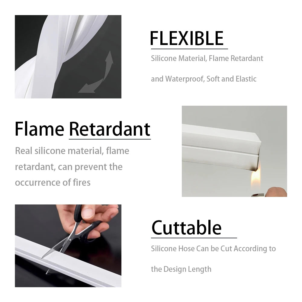 Neon LED Silicone Tube Flexible Soft Light For SK6812 WS2812B WS2811 DIY Holiday Decoration Strip Bar Lighting Tape Waterproof.