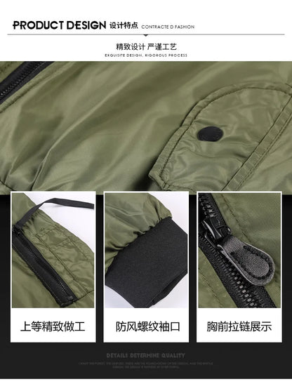 2025 Men's Fashion Cotton Warm Jackets Slim Fit Bomber Jacket  Autumn Winter Outdoor Casual Long Sleeve Warm Coats for Men 5XL.