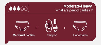 Moonful Women's Menstrual Panties High Waist Leak Proof 4 Layer Breathable Lace Period Underwear Girls Absorbent Brief.