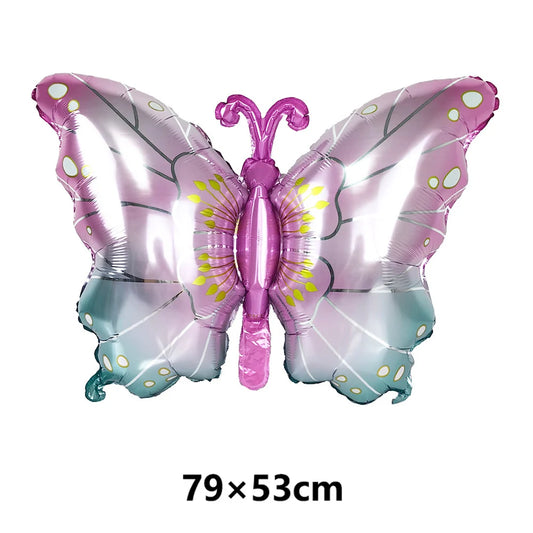 Bunter Schmetterlingsballon für Mädchen, Geburtstagsparty-Zubehör, Blumen- und Schmetterlingsmotiv, Party-Dekoration, Babyparty.