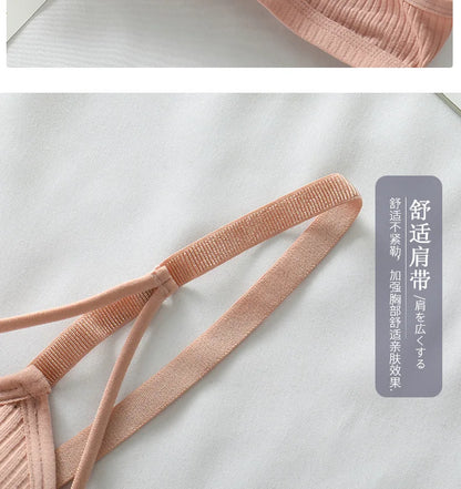 Sexy Women Bra Wire Free Brassiere Push Up Lingerie French Triangle Cup Bra Underwear Thread Top Female Intimates Bralette.