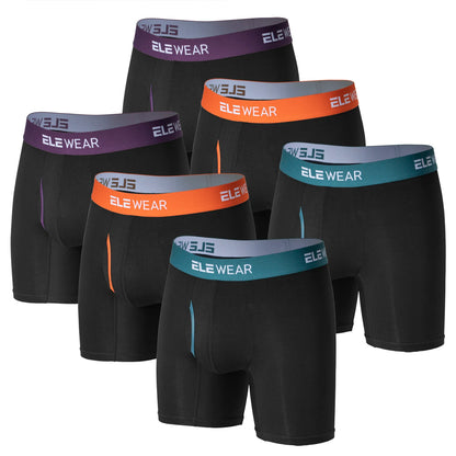 6-teilige Bambus-Männerunterwäsche mit Öffnung, atmungsaktive Herren-Boxershorts, Herrenhöschen, Unterhosen, Übergröße, modische Boxershorts