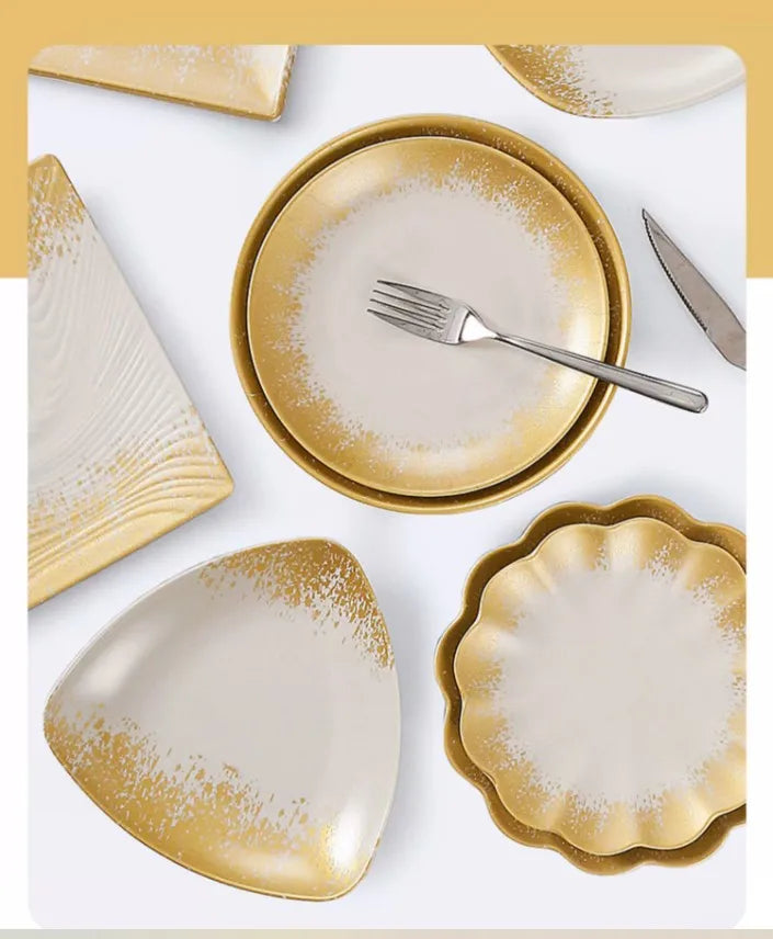 1Pc Thickened Melamine Tableware Not Easily Broken Plastic Barbecue Plate Merchant Dining Plate Household Kitchen Accessories.