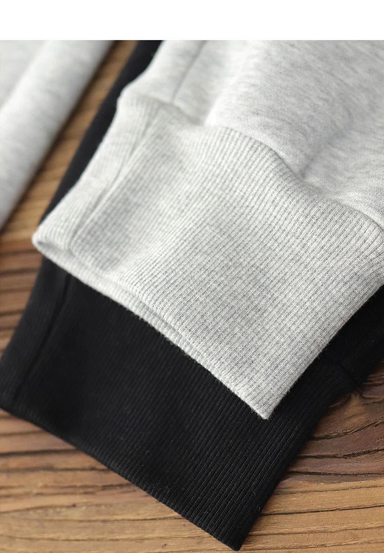 420G Heavyweight Fleece-Lined Sweatpants for Men, Lamb Wool Fleece, Warm Drawstring, Light Gray, Sports Casual Joggers, Winter.