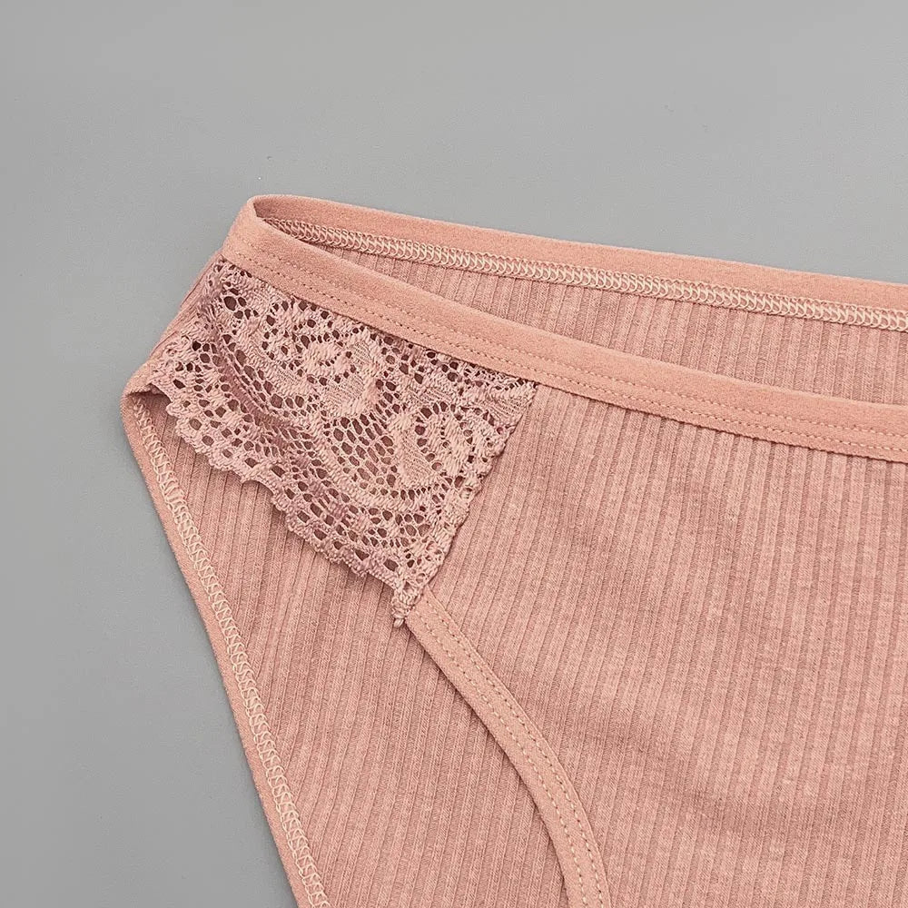 Moonflame 5 Pcs Seamless Cotton Briefs Sport Comfortable Solid Color Women's Panties.