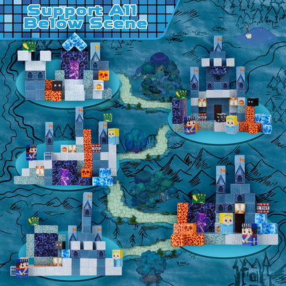 Magnetic Building Blocks Blue Castle Constructor Kit,Montessori Education Toys for Children,Magnetic Blocks STEM Creative Play.