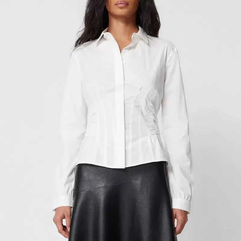 Kylie same style ~ KHY tie waist shirt slim back bow shirt women.