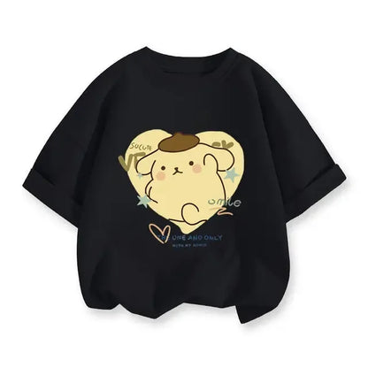 2024 New Summer COTTON T shirt Girls Boys Cinnamoroll T shirt Cartoon Print Kids T-Shirts Children Girls Tops Clothes
