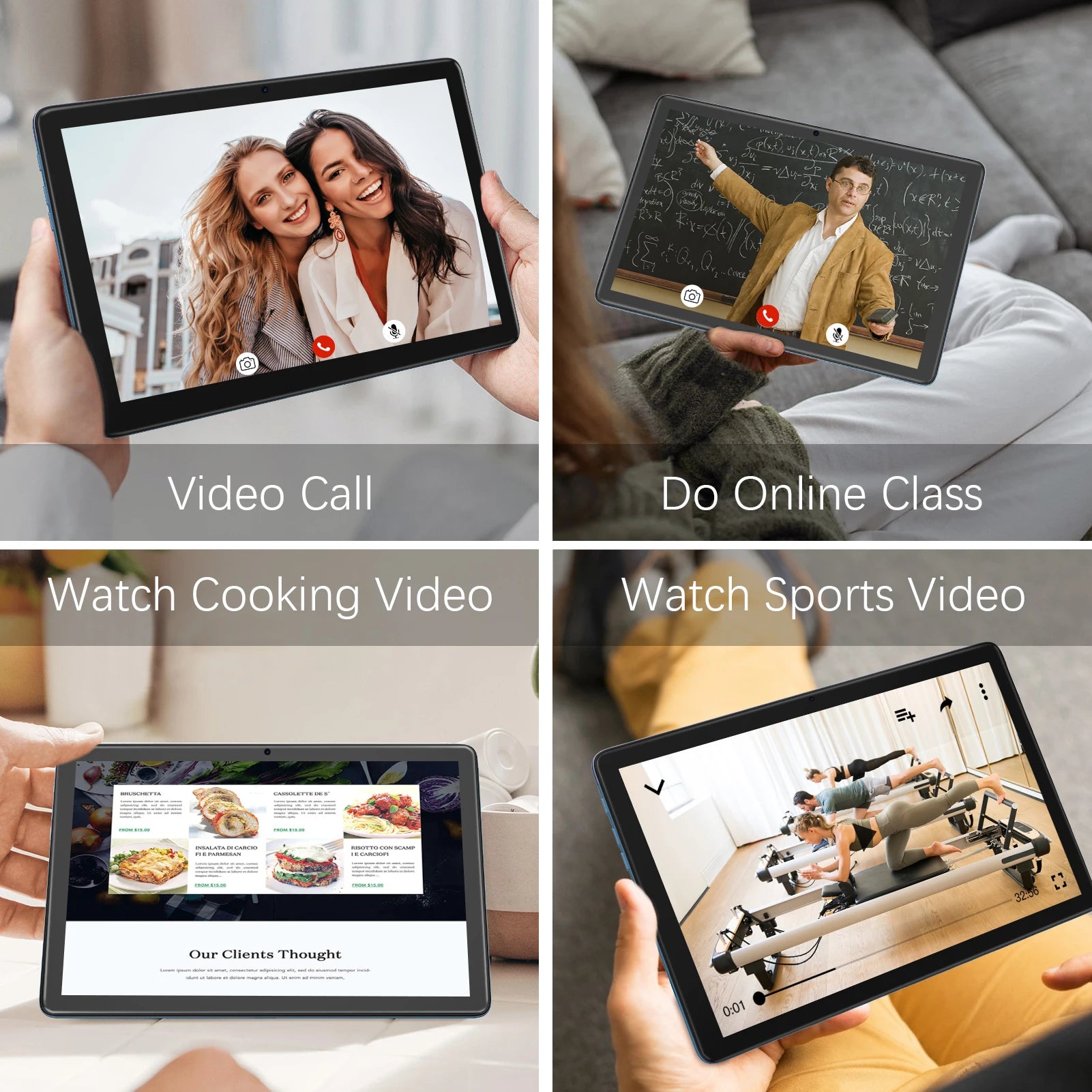 VASOUN Android 14 Tablet 10.1", 12GB(6+6 Expand) RAM, 128GB ROM, Octa Core, Dual SIM 4G Unlocked With 2.4G/5G WiFi GPS.