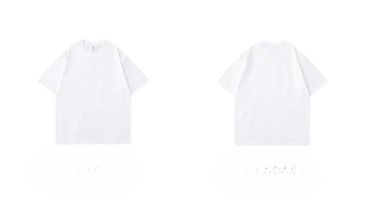 300g Cotton T Shirts Men Short Sleeved Heavyweight  Summer Round Neck Loose Breathable Shirt for Men Women Basic Tee.