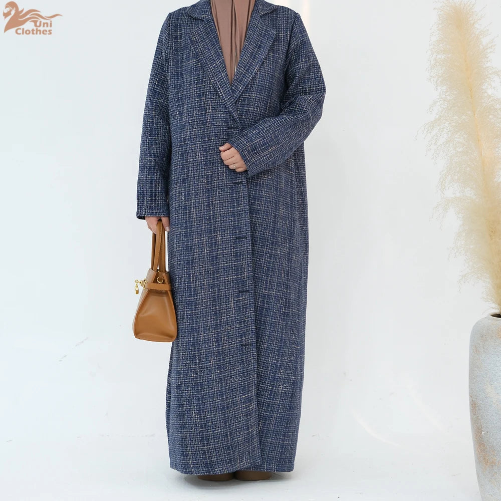 Ramadan Eid Winter Open Abaya Dubai Muslim Modest Coat Kimono African Dresses For Women Kebaya Kaftan Islam Robe Femme Musulmane.