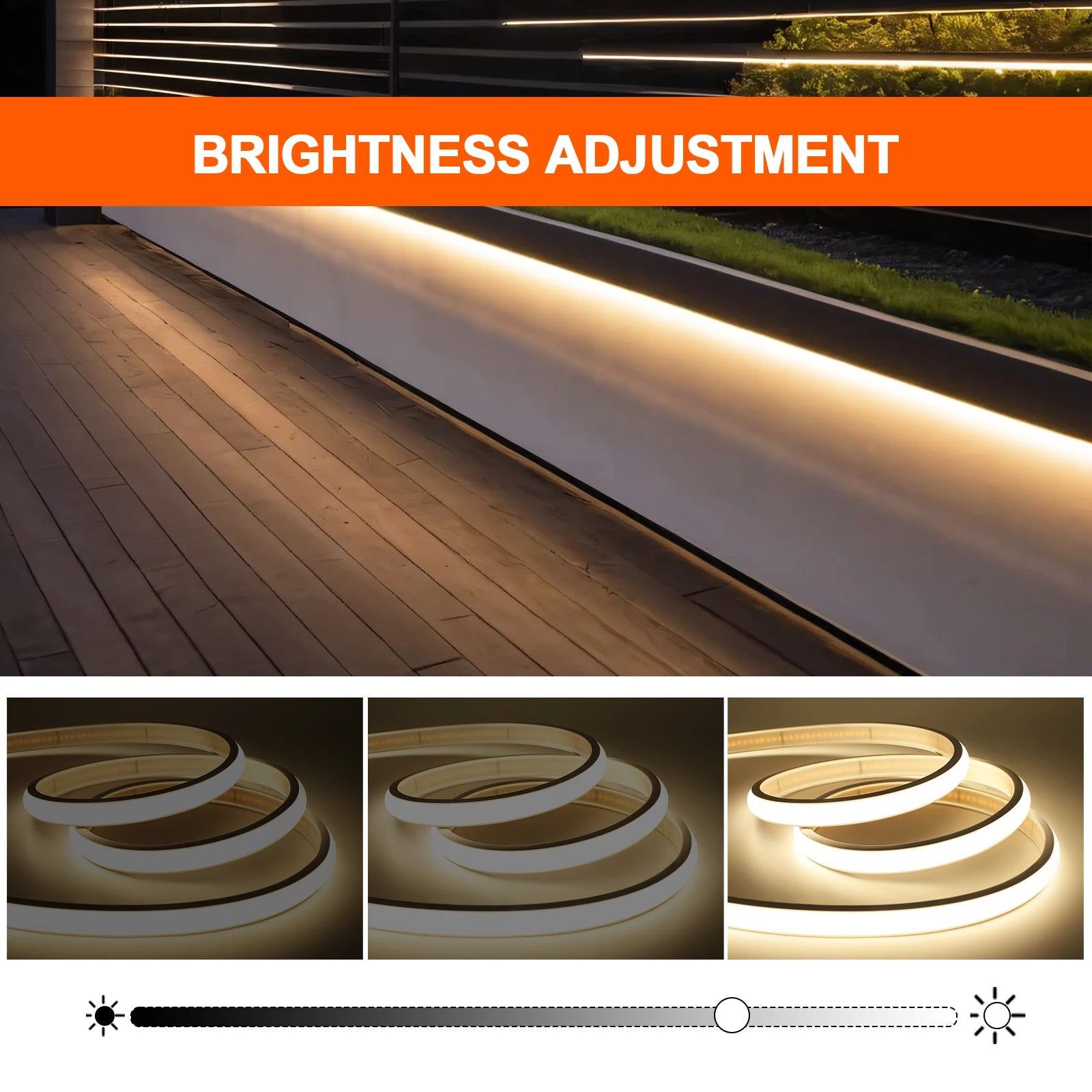 12V 24V Tuya Smart WiFi COB Neon Strip Waterproof 0.5M 5M 10M 20M 320LED/M Flexible LED Tube Tape for Kitchen Cabinet Room Decor.