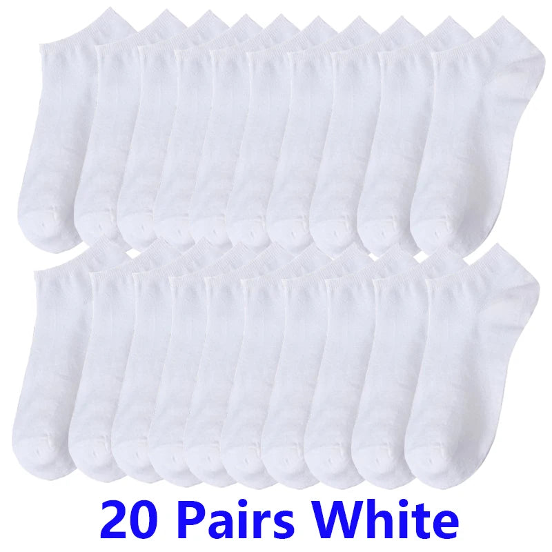 10/20/30Pairs Socks Men Women Boat Socks Thin Breathable Comfy Sweat-absorbing Ankle Socks Unisex Casual Plain Color Short Socks