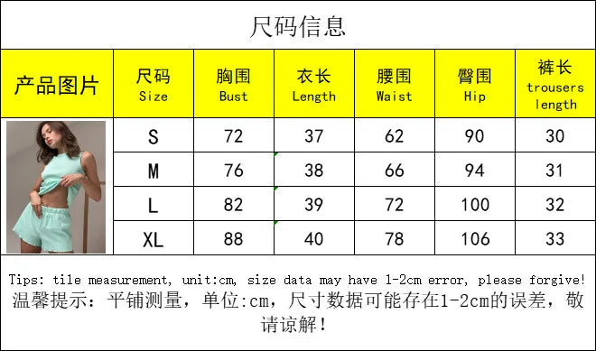 Lässiges, solides, geripptes Strick-Lounge-Set für Damen, ärmelloses Tank-Top und Shorts mit Salatsaum, zweiteiliges Sommer-Pyjama-Outfit, Homewear.