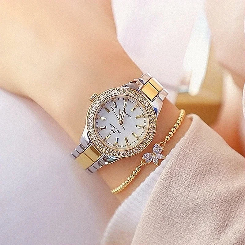 Fashion Casual Women Watch Elegant Luxury Brand Stainless Steel Strap Quartz Dress Watches For Woman Gifts.